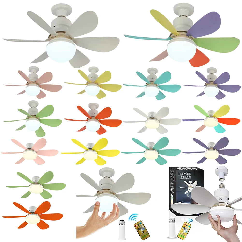 JOCESTYLE Ceiling Fan LED Lamp E27 Base Remote Control