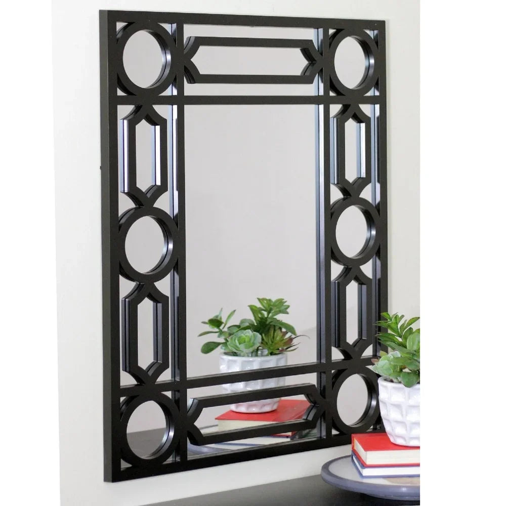 Geometric Framed Wall Mirror With Hanging Hardware