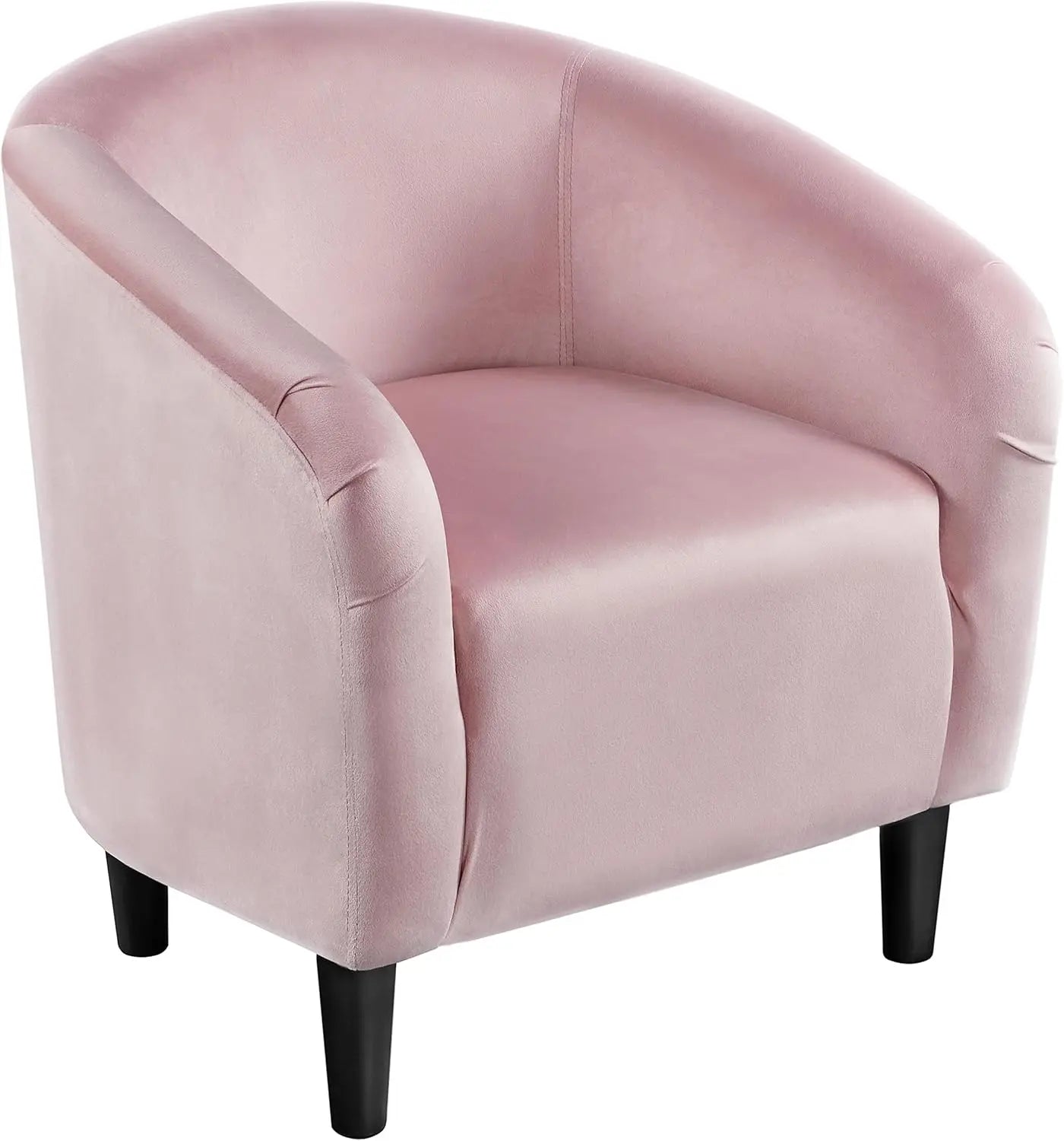 GUANGBAI Velvet Accent Barrel Chair With Armrest And Low Back