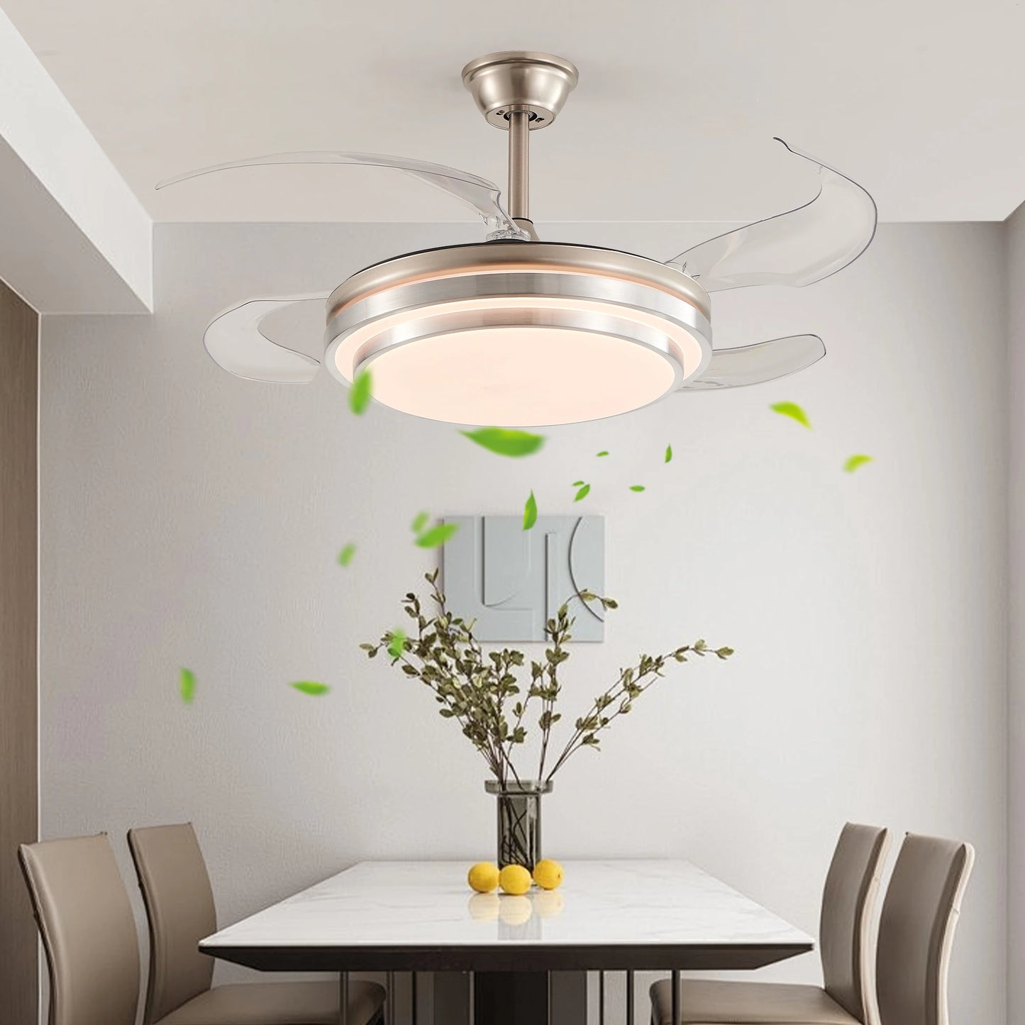 ARLGSITE Modern LED Ceiling Fan With Light And Remote