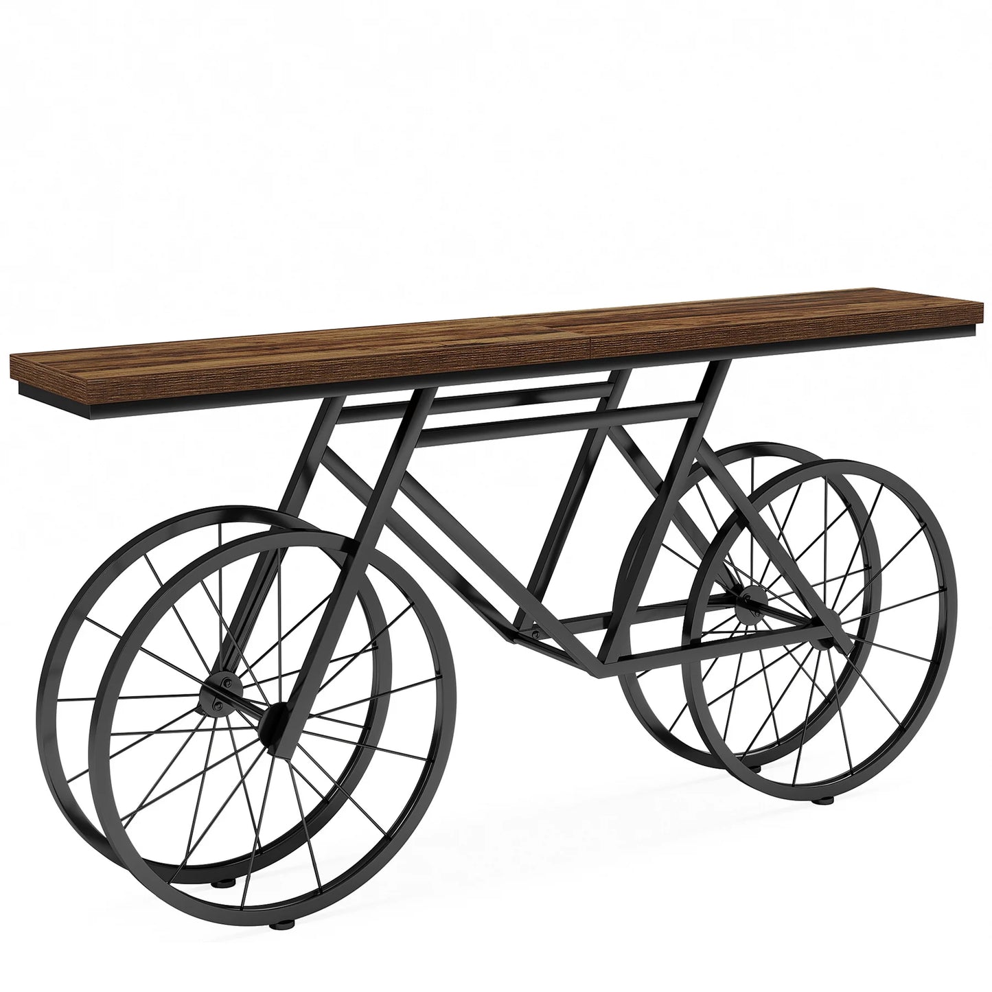 Tribesigns Industrial Console Table With Bicycle Metal Base