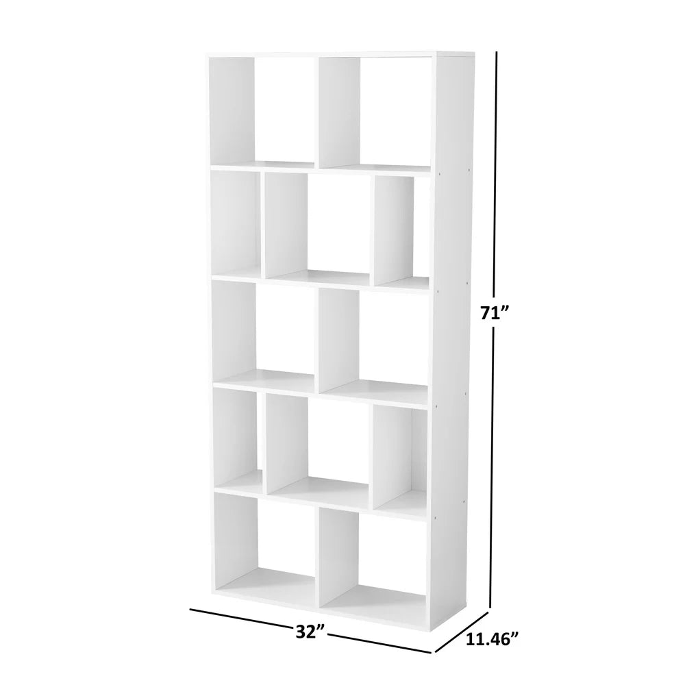 XMSJ Cube Open Back Wooden Bookcase Modern Storage Shelf