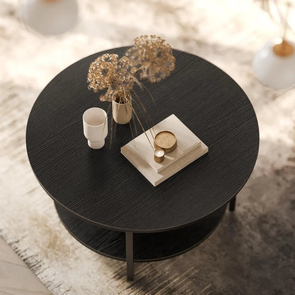 Round Lift Top Coffee Table With Storage And Hidden Compartment