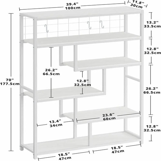 IRONCK 6 Shelf Etagere Bookcase Open Display Shelves