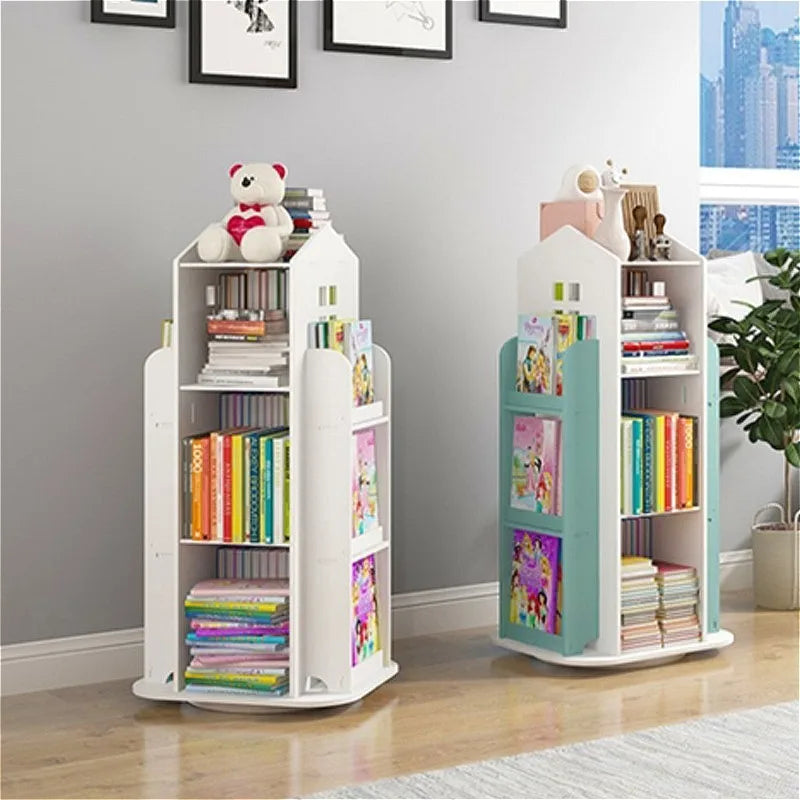 Cell 360 Rotating Kids Bookshelf With Toy Storage Organizer