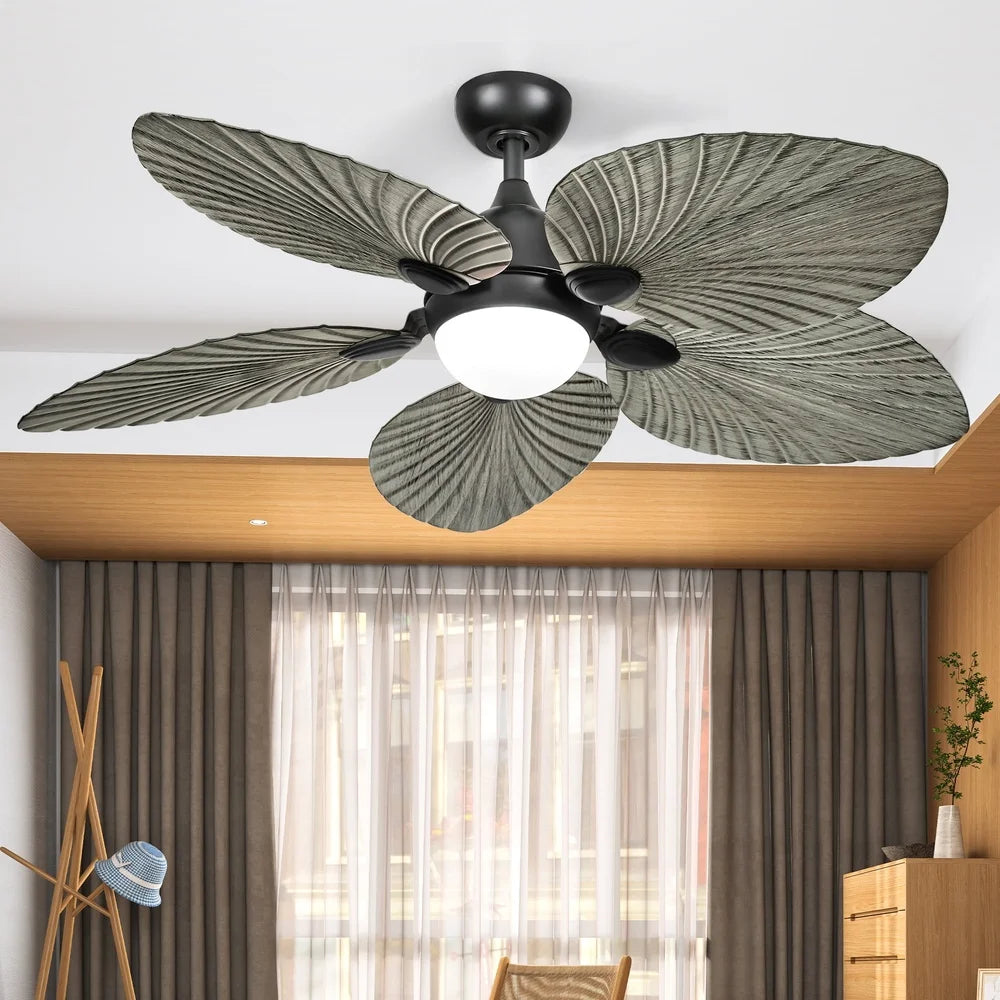 XMSJ Tropical Ceiling Fan With LED Light And Remote Control