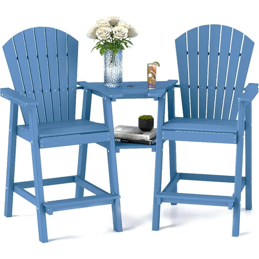 High-concerned Tall Adirondack Chair Set of 2 All Weather HDPE