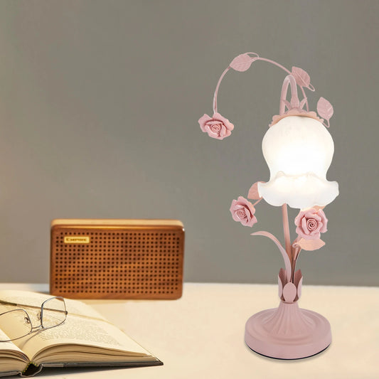 Neet Designs Emporium Flower Glass Bedside Table Lamp