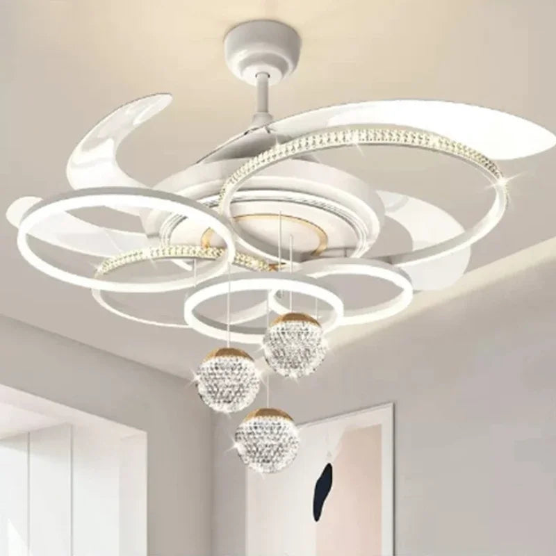Modern Ceiling Fan Light With Adjustable LED Living Room