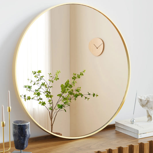JHK Vanity Mirror Matte Metal Frame Round Wall Mounted