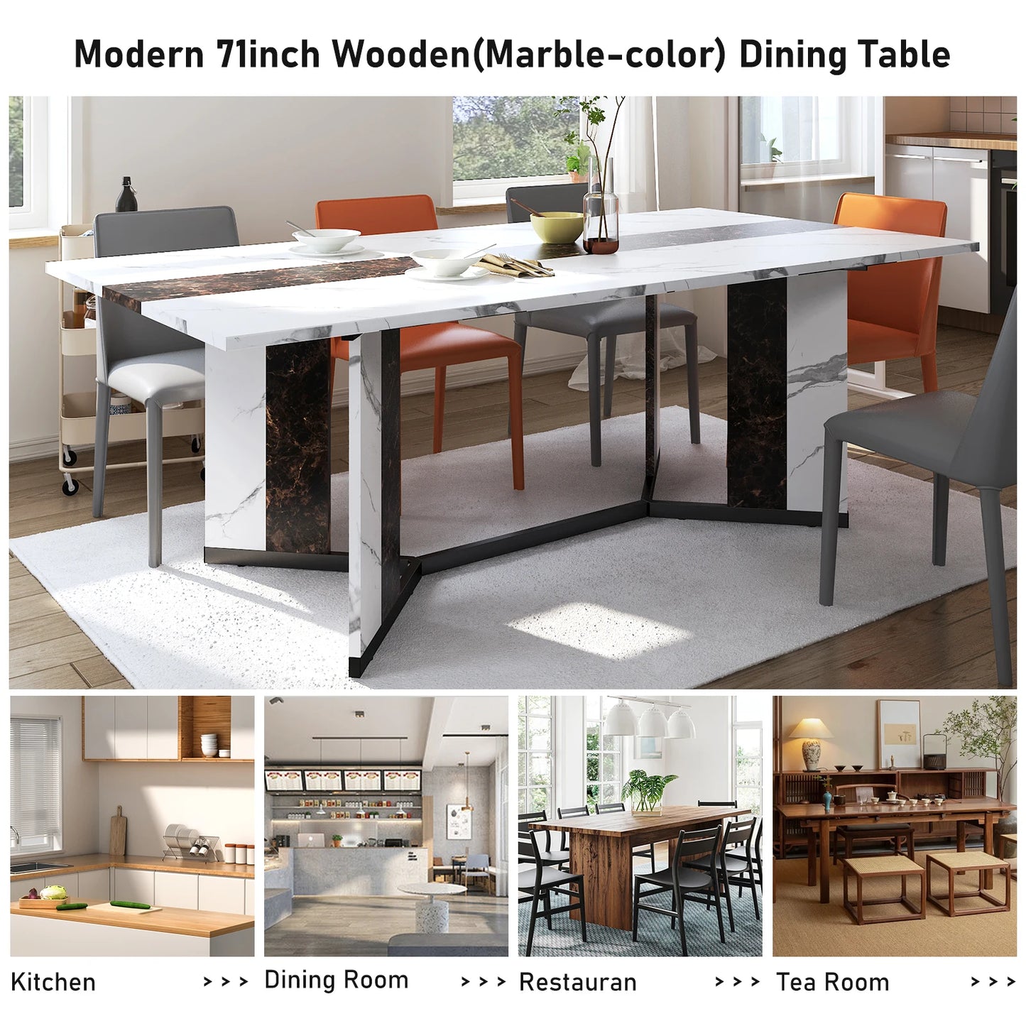 QiaoShiRen Rectangular Dining Table For Home Dining