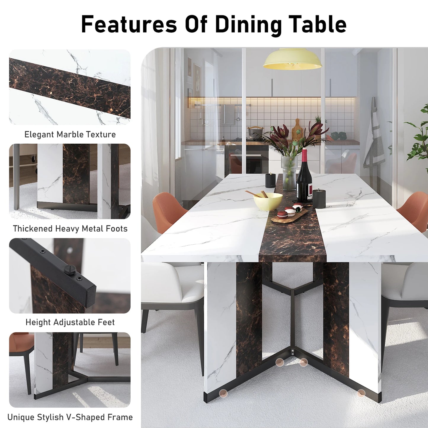 QiaoShiRen Rectangular Dining Table For Home Dining