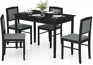 DAFIFY Farmhouse Dining Table Set With Upholstered Chairs