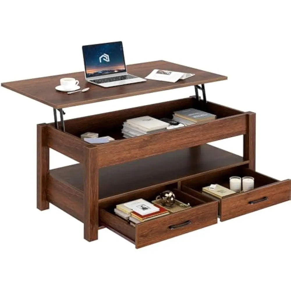 Lift Top Coffee Table With Drawers Hidden Compartment