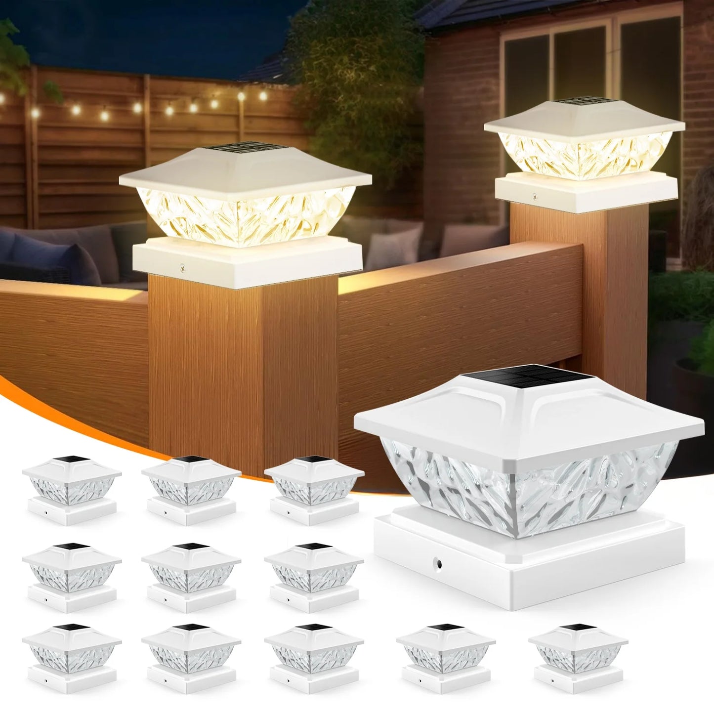 KPSTEK Solar Post Lights 2 Mode Bright Deck Garden Lighting