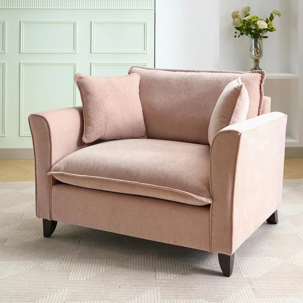OEING Oversized Living Room Chair With Chenille Upholstery