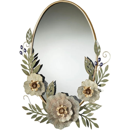 Forever Blooms Floral Oval Wall Mirror