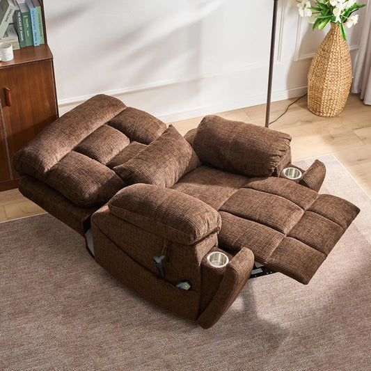 Oversized Power Lift Recliner With Heat Massage Cupholders