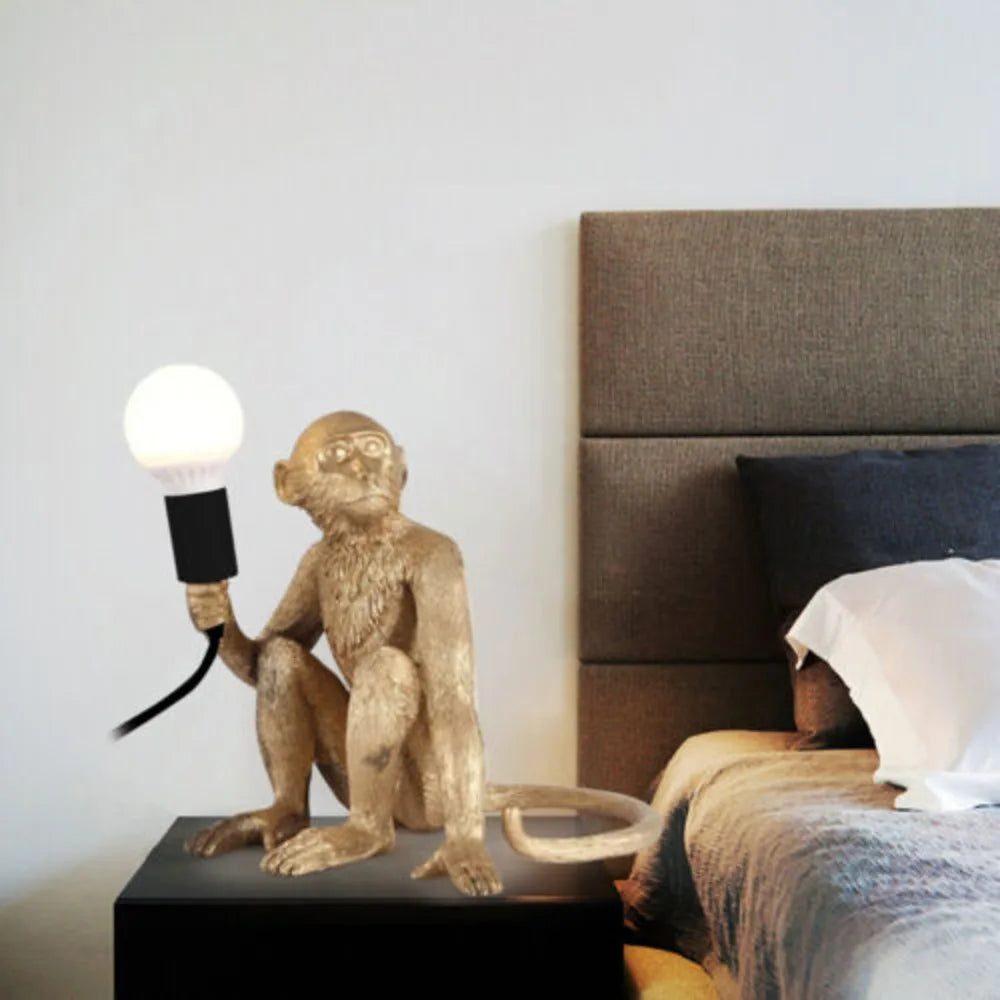 Monkey Shaped Resin Desk Lamp For Home Office Lighting