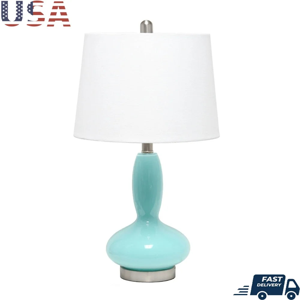 XMSJ Contemporary Glass Table Lamp With Fabric Shade