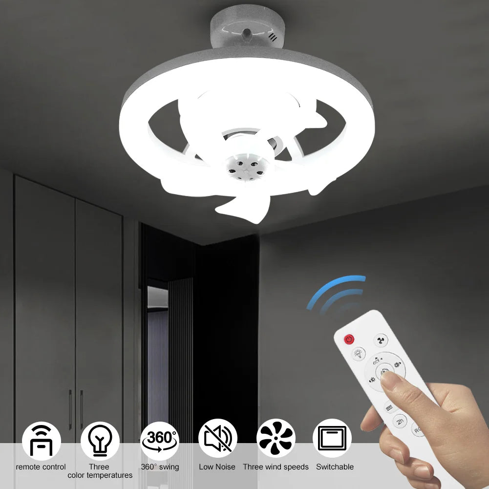 Alloet Ceiling Fan With Light RGB Dimmable 3 Speeds