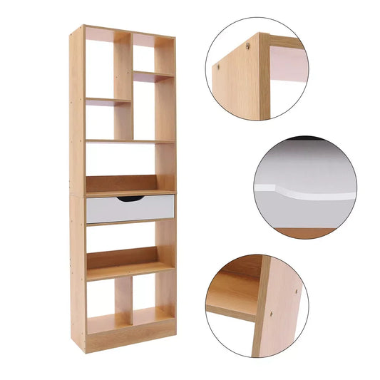 Bymaocar Wood Storage Organizer Bookcase 8 Shelf Cube