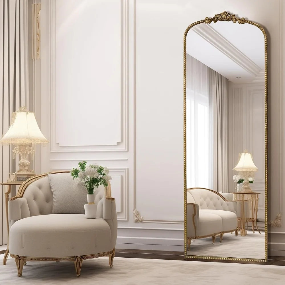 MKDKH Tempered Full Body Floor Mirror Free Standing Wall Mounted