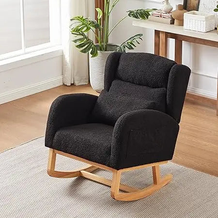 DAFIFY Teddy Rocking Glider Chair Upholstered Wingback