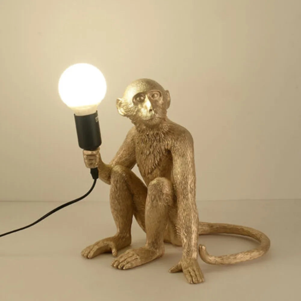Monkey Shaped Resin Desk Lamp For Home Office Lighting