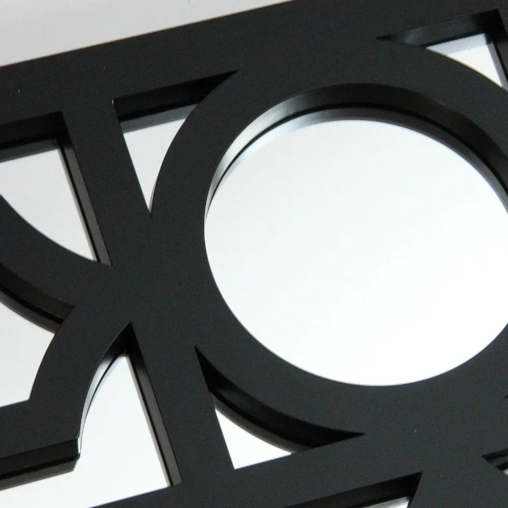 Geometric Framed Wall Mirror With Hanging Hardware
