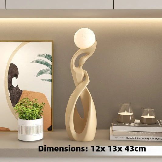 ENERLORD LED Floor Lamp Resin Sculpture Glow Living Room