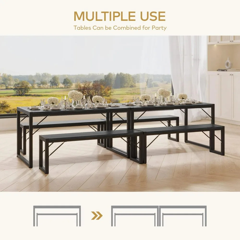 Hign-concerned Dining Table Set For 4 With Benches