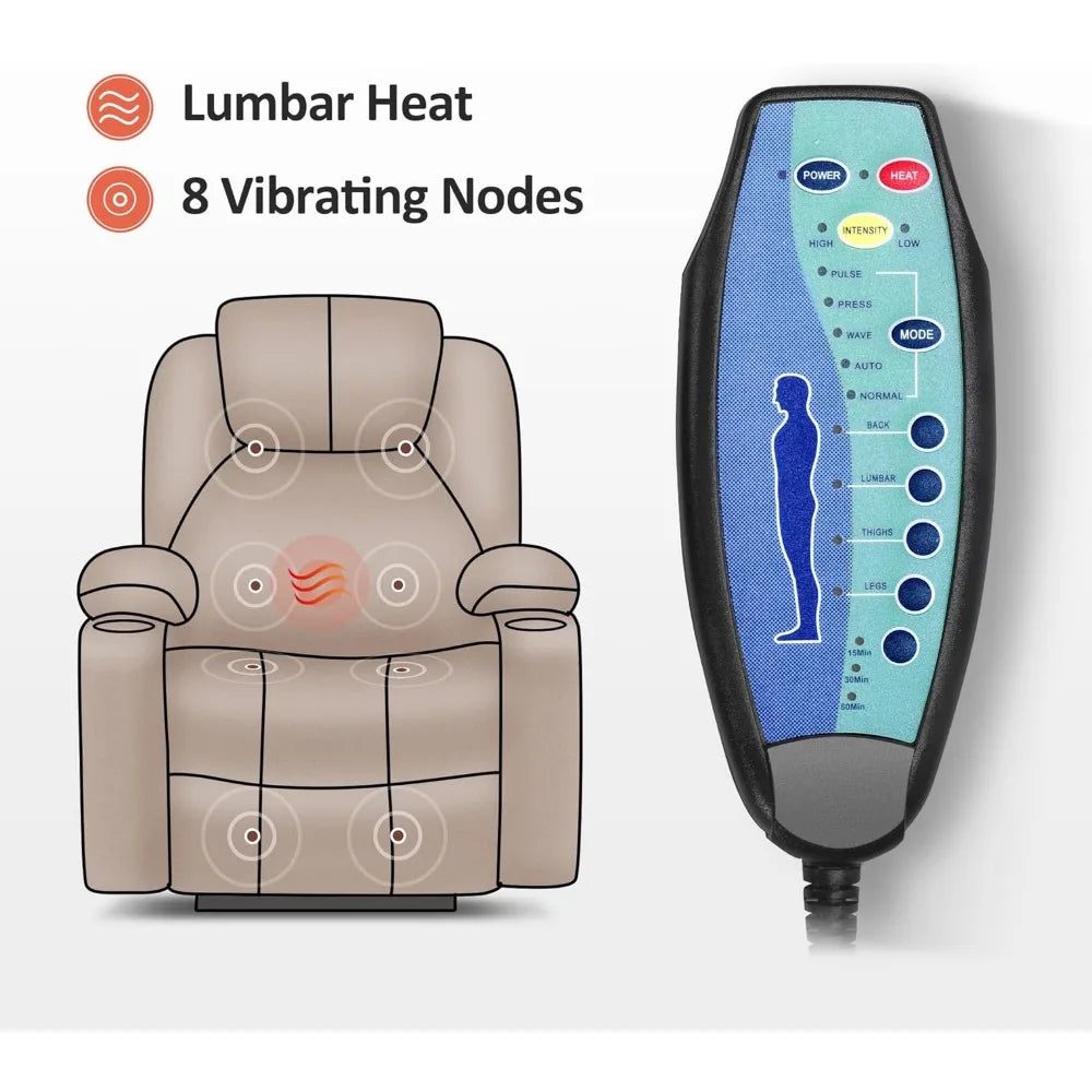 DAFIFY Electric Power Lift Recliner Sofa Massage Heat USB