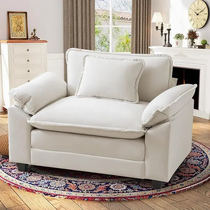 YANYING Oversized Velvet Accent Chair With Upholstered Armrests