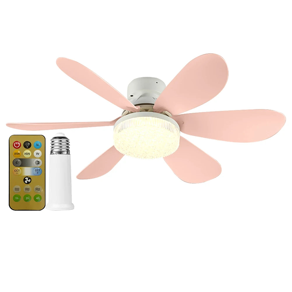 JOCESTYLE Ceiling Fan LED Lamp E27 Base Remote Control