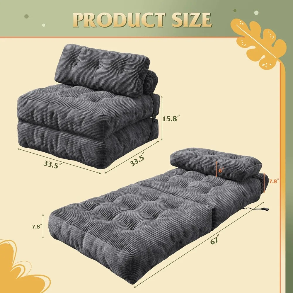 Hign Concerned Bean Bag Chair With Backrest Corduroy Lounge