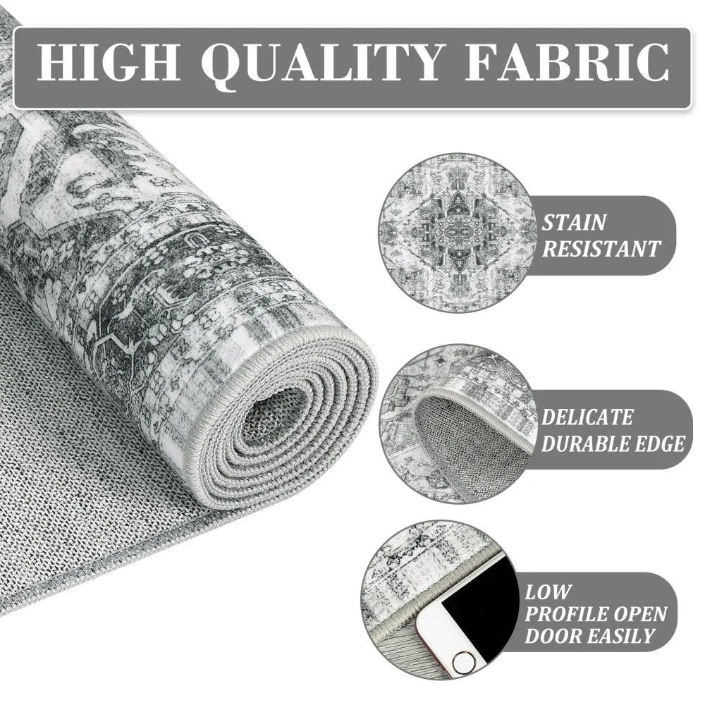 HobbyLane Washable Hallway Runner Rug Anti Slip Geometric Carpet