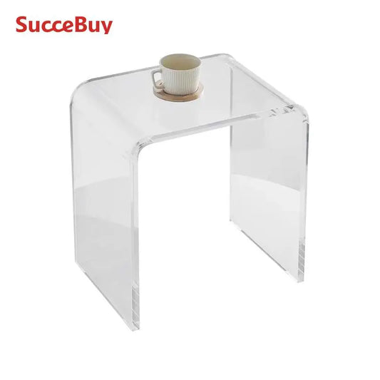 SucceBuy Acrylic End Table C Shaped Lucite Side Table