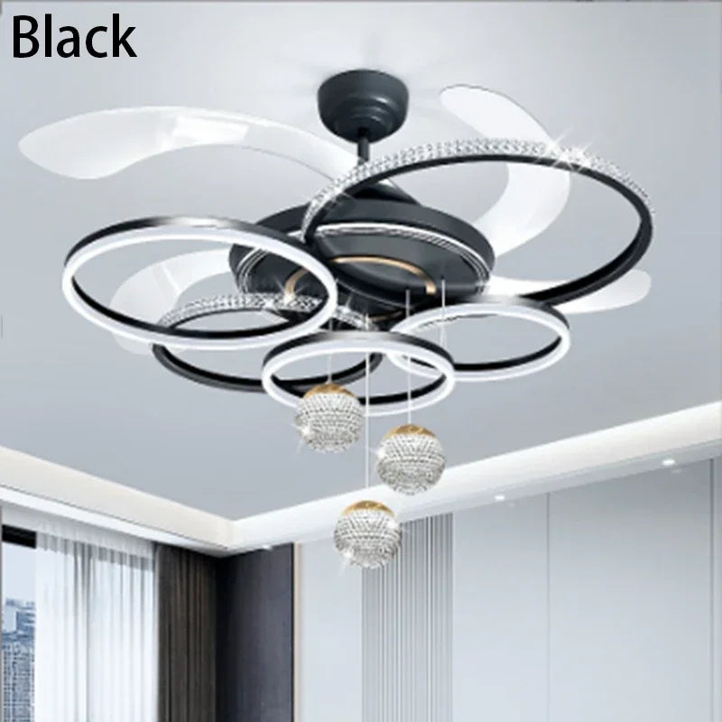 Modern Ceiling Fan Light With Adjustable LED Living Room