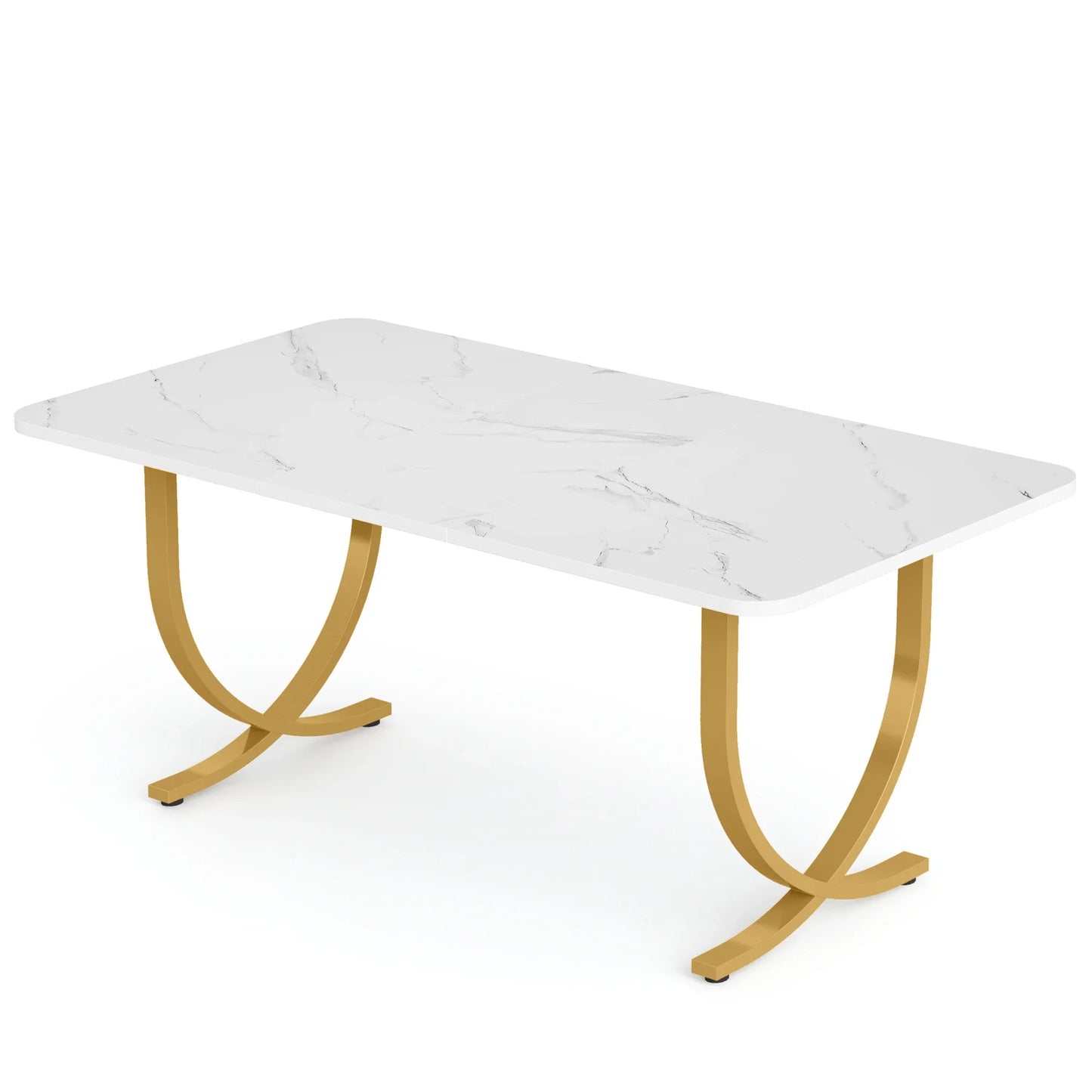 Tribesigns Modern Dining Table With Faux Marble Top