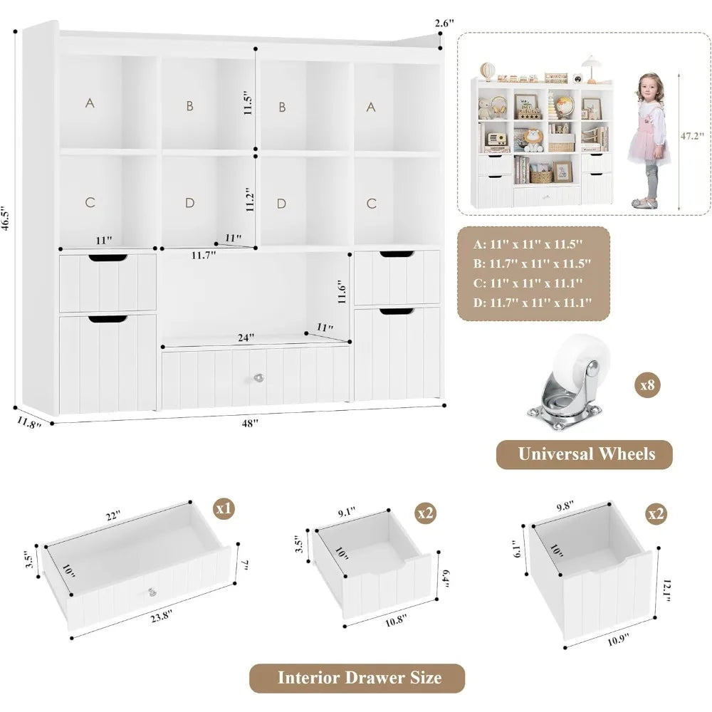HORSTORS Kids Toy Storage Organizer With Removable Bins
