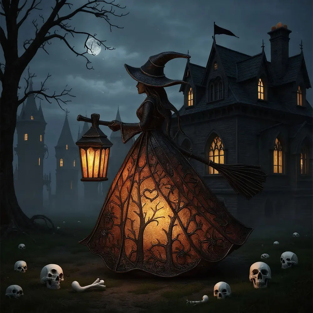 Alloet Gothic Witch Night Light Statue For Bedroom Decor