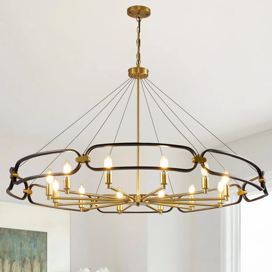 Vintage Iron Round LED Chandelier Ceiling Light Fixture