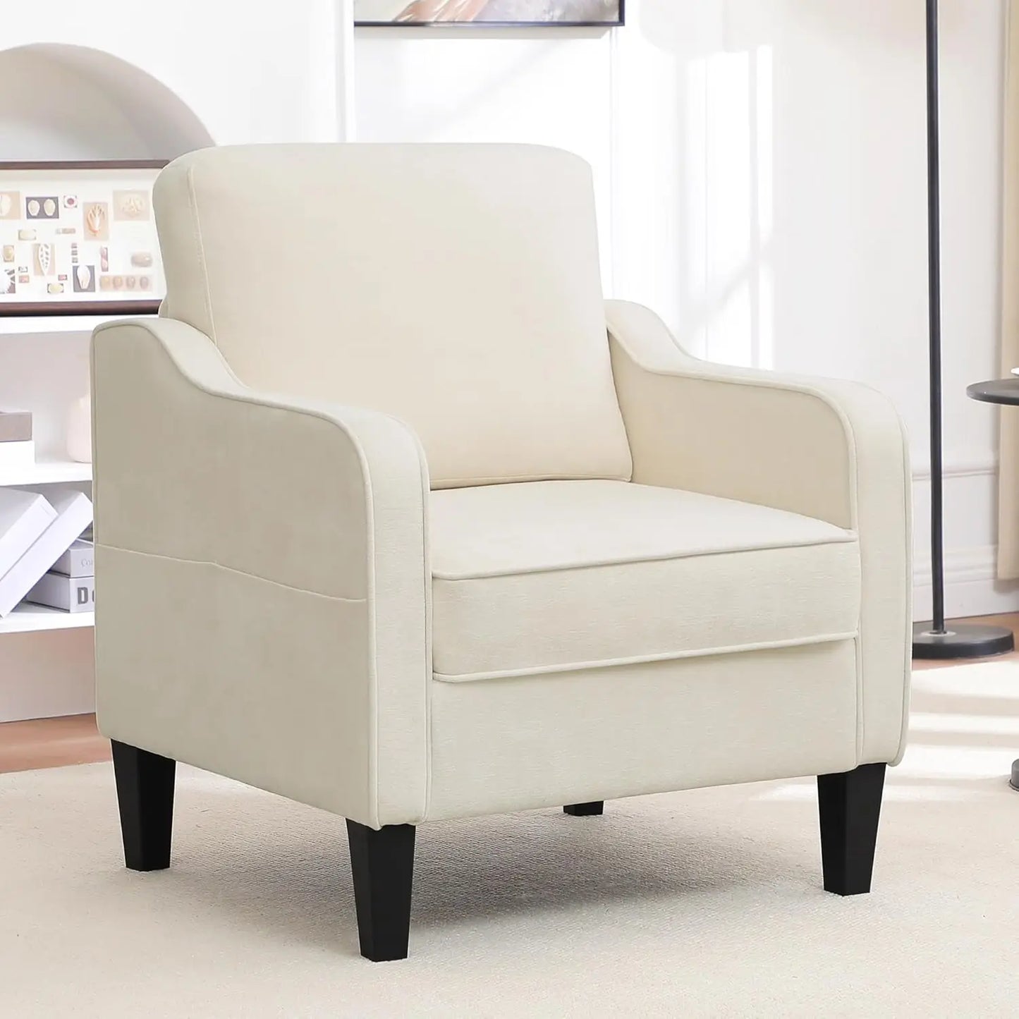 HUANZHUANG Modern Accent Chair Upholstered Armchair Pockets
