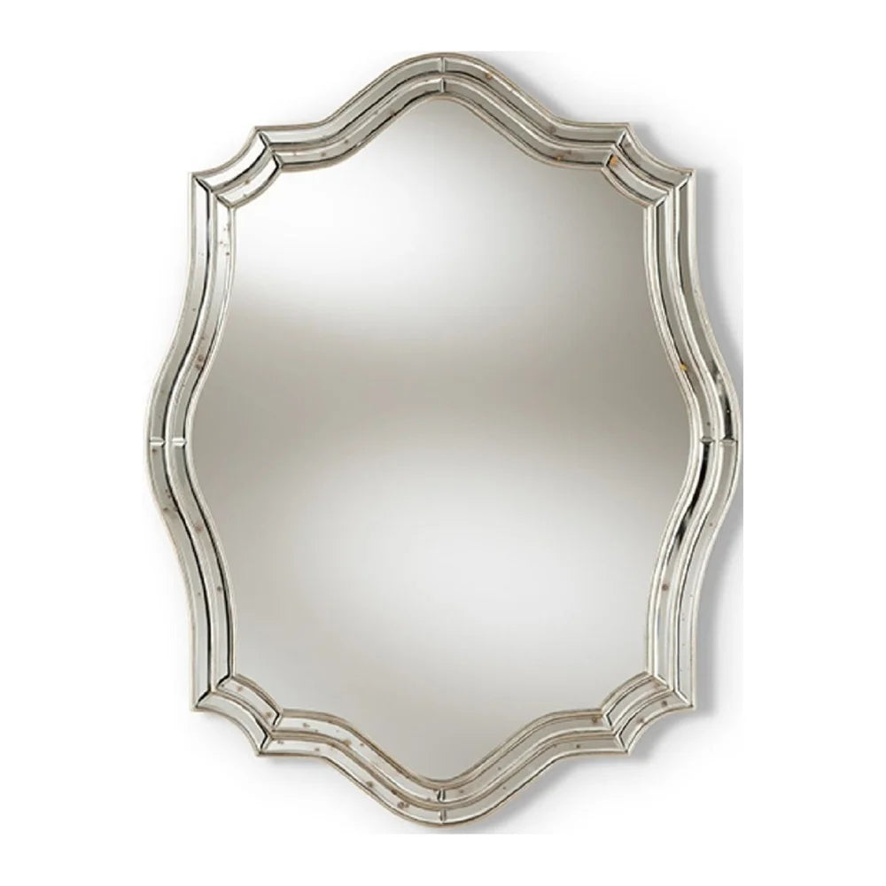 Double Metal Frame Antique Wall Mirror Rustic Home Accent