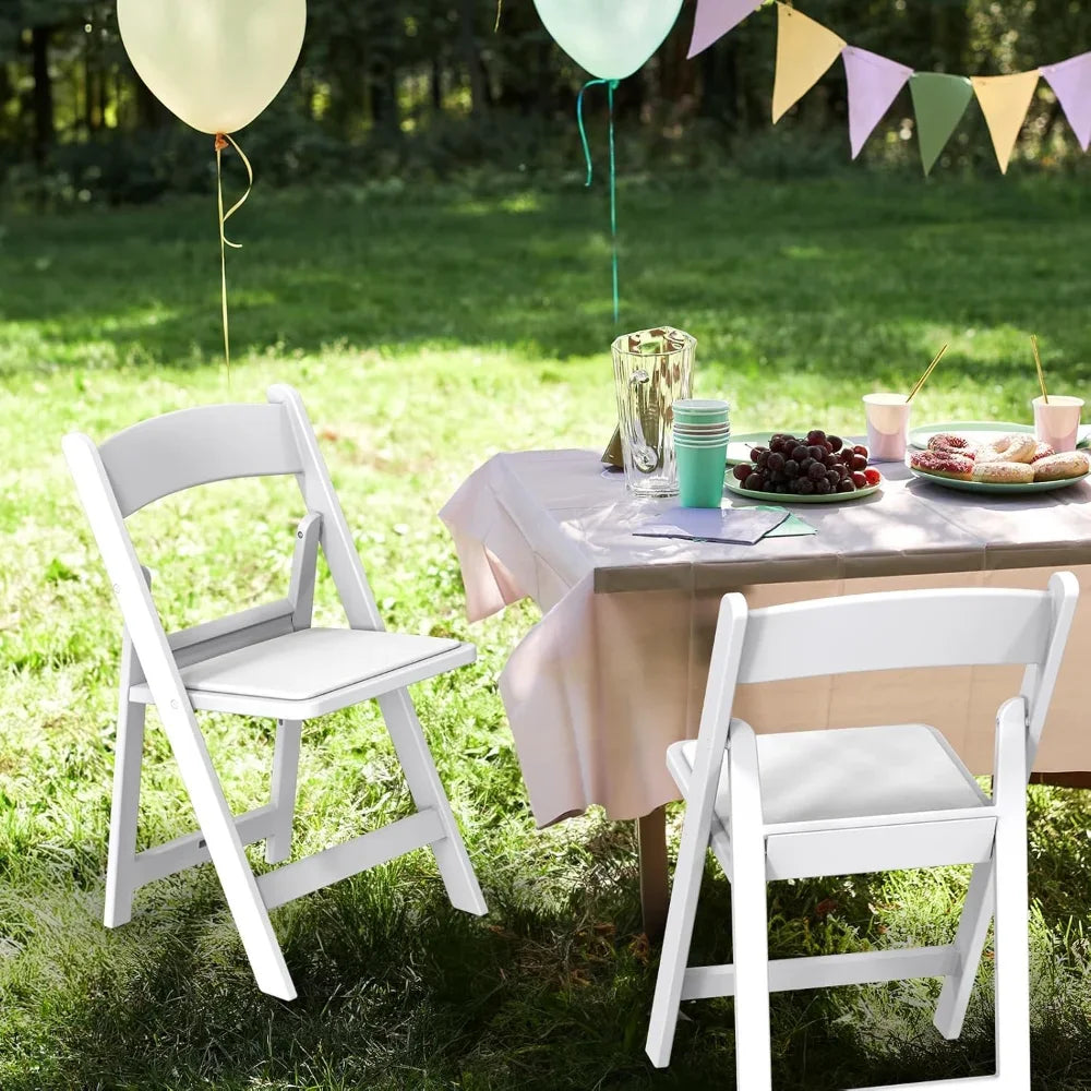 Resin Folding Chair With Cushioned Seat For Indoor Outdoor