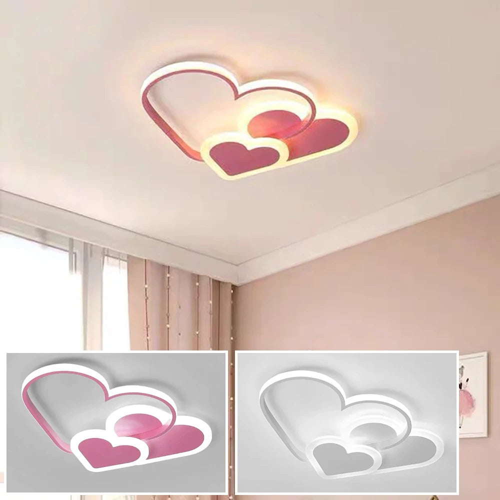 Modern Minimalist Heart Shape LED Ceiling Lamp For Bedroom