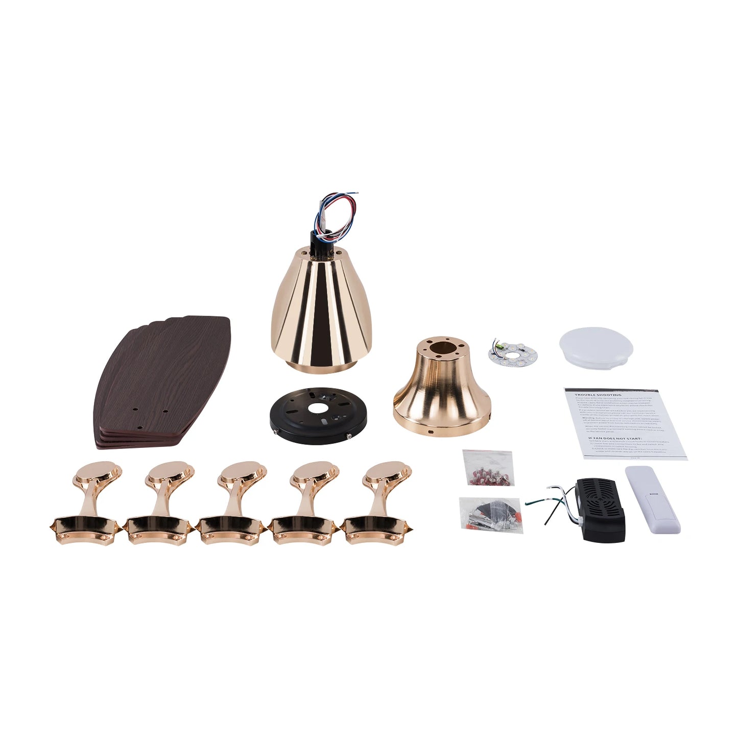 Bymaocar Ceiling Fan Chandelier with Remote Control and Light