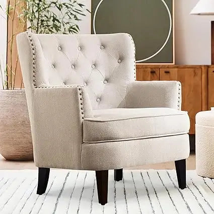 DAFIFY Harris Velvet Upholstered Club Chair Tufted Wingback