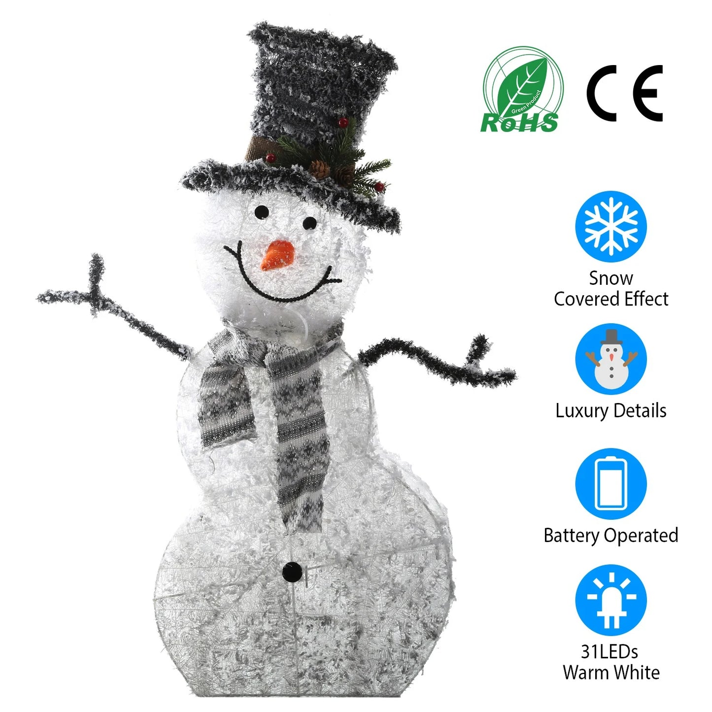 Origin LED Snowman Decoration Battery Operated Garden Light